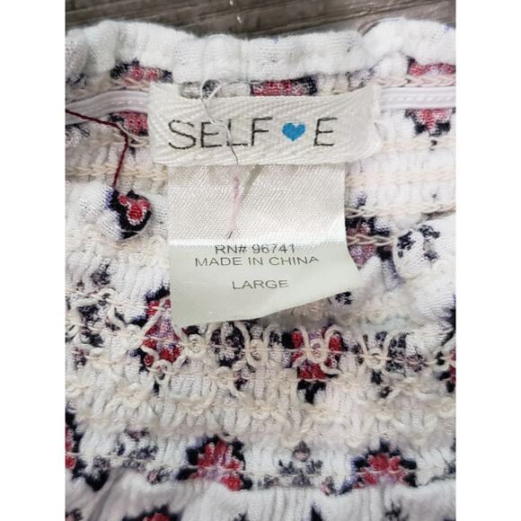 Self E Crochet Trim Knit Cold Shoulder or Short Sleeve Shirt Blouse | Size Large - Picture 7 of 11